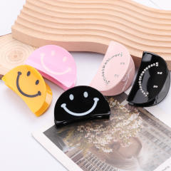 Sweet rhinestone smile face hair claw clips