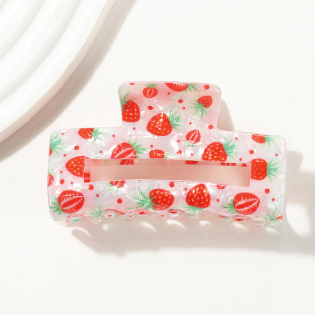 Korean Style Hair Claw Clip Fruit Pattern Spring Women's Handmade PVC Hair clips