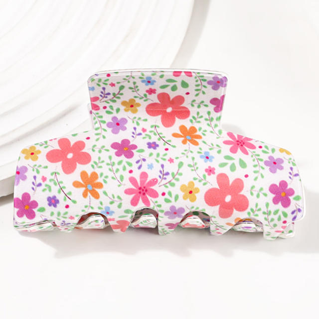 Korean fashion spring floral hair claw clips 8.5cm