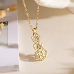 Personalized Copper Plated 18K Gold Zircon MOM Love Pendant Female necklace