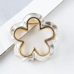 4cm small flower hollow out hair claw clips