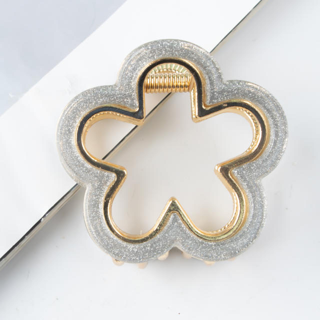 4cm small flower hollow out hair claw clips