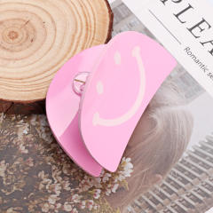 Sweet rhinestone smile face hair claw clips