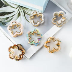 4cm small flower hollow out hair claw clips