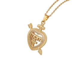 Letter mom Heart-shaped Light Luxury pendant stainless steel chain necklace