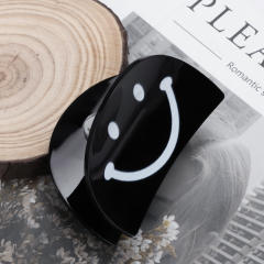 Sweet rhinestone smile face hair claw clips