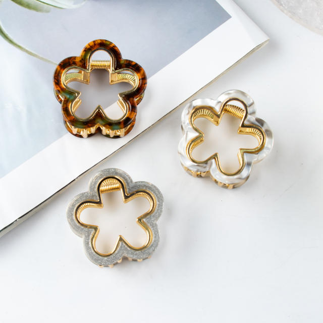 4cm small flower hollow out hair claw clips