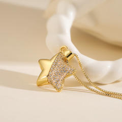 Personalized Copper Plated 18K Gold Zircon MOM Love Pendant Female necklace