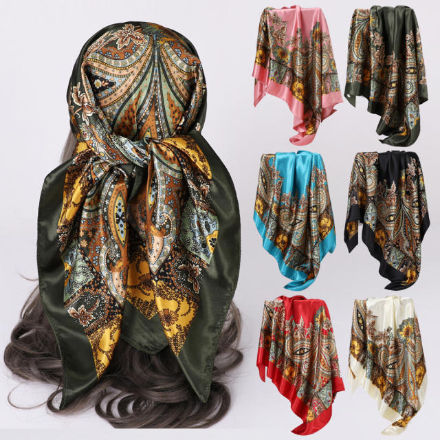Classic paisley pattern scarf women's trend shawl stain scarf 90cm square scarf head scarf