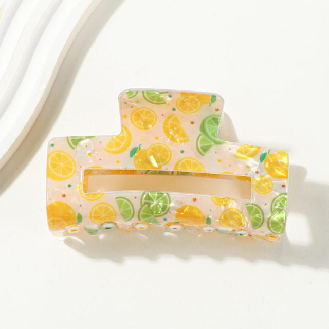 Korean Style Hair Claw Clip Fruit Pattern Spring Women's Handmade PVC Hair clips