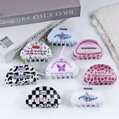 8.5cm Hair Grips Floral Print Hair Clips