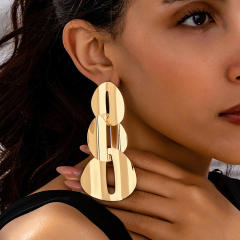 Geometric Multi-layer Round Earrings alloy earrings
