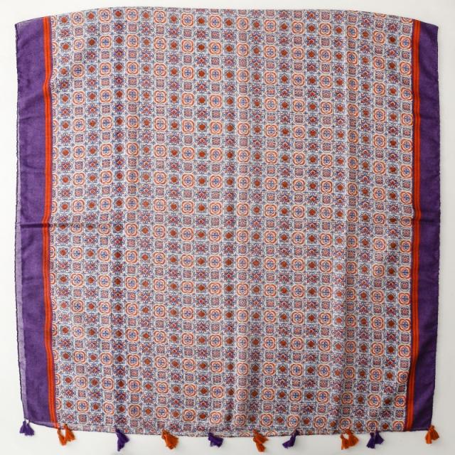 Boho purple color geometric pattern fashion scarf