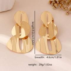 Geometric Multi-layer Round Earrings alloy earrings
