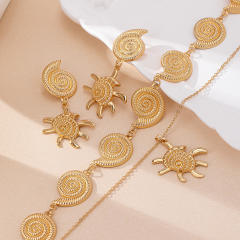 Holiday ocean series starfish turtle conch alloy necklace set