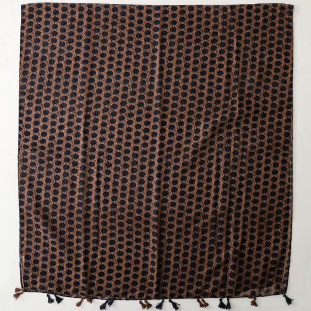 Boho dark brown color polka dots pattern scarf