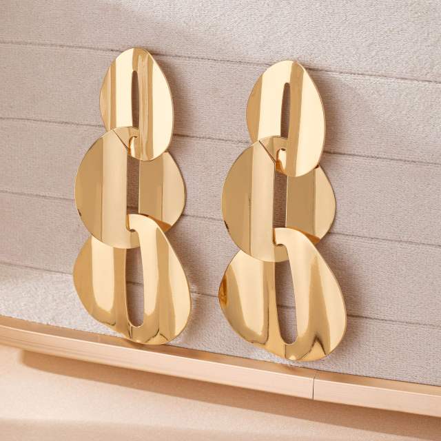 Geometric Multi-layer Round Earrings alloy earrings