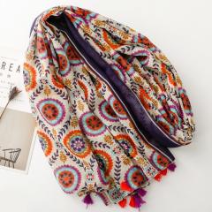 Boho vintage pattern floral fashion scarf