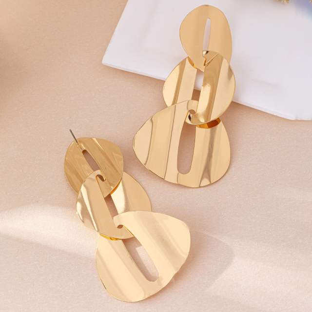 Geometric Multi-layer Round Earrings alloy earrings