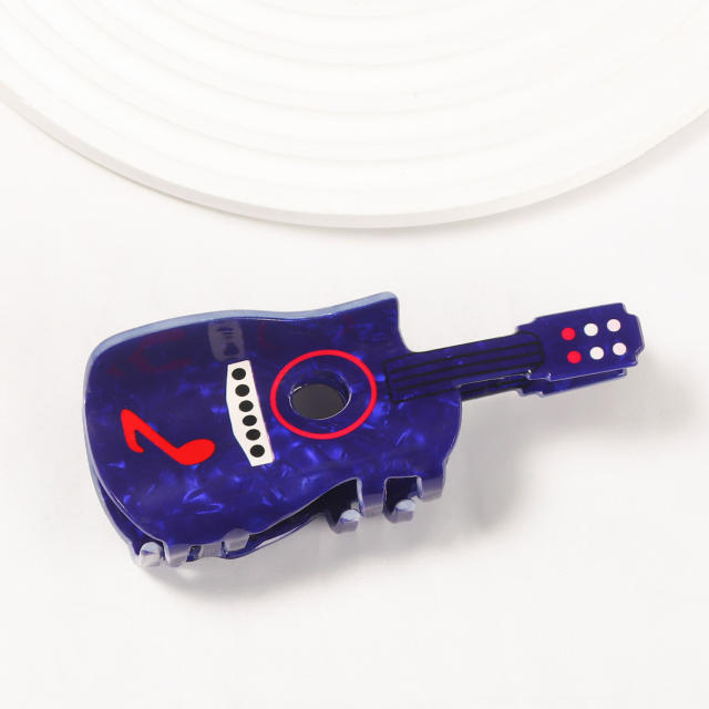 11cm creative Guitar PVC material hair claw clips