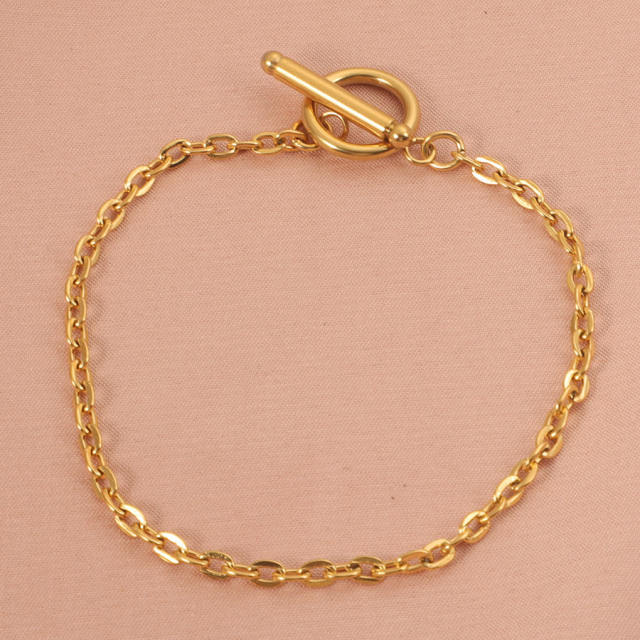 Personalized Geometric chain Necklace diy stainless steel bracelet toggle chain