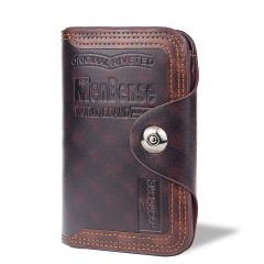 Men's Wallet Handmade Vintage Leather Multiple Card Slots Durable Zipper wallet