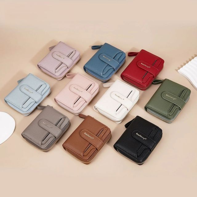 Ladies Short Wallet Fashionable Button Multi-card Slot Coin Purse Korean PU leather wallet