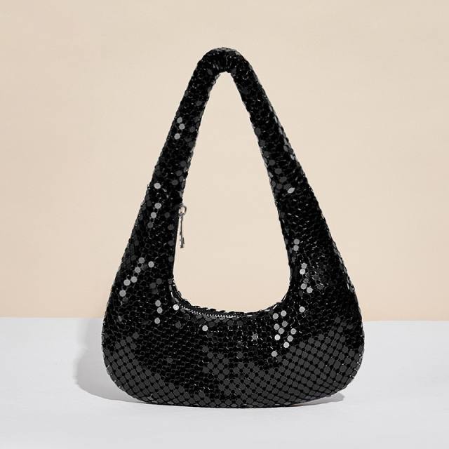 New women's underarm bag golden aluminum sheet evening bag