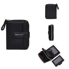 Ladies Short Wallet Fashionable Button Multi-card Slot Coin Purse Korean PU leather wallet