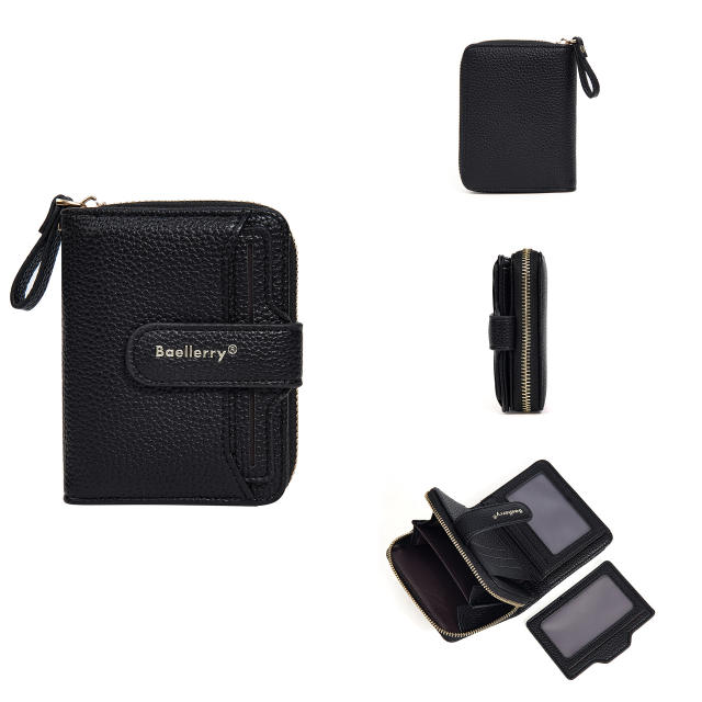 Ladies Short Wallet Fashionable Button Multi-card Slot Coin Purse Korean PU leather wallet