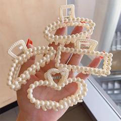 Explosive Elegant Pearl Grab Clip Women's Summer large hair claw clips