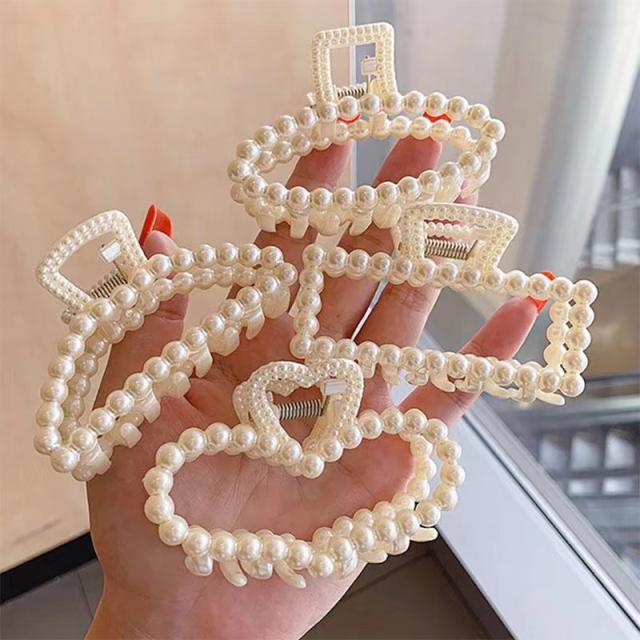 Explosive Elegant Pearl Grab Clip Women's Summer large hair claw clips