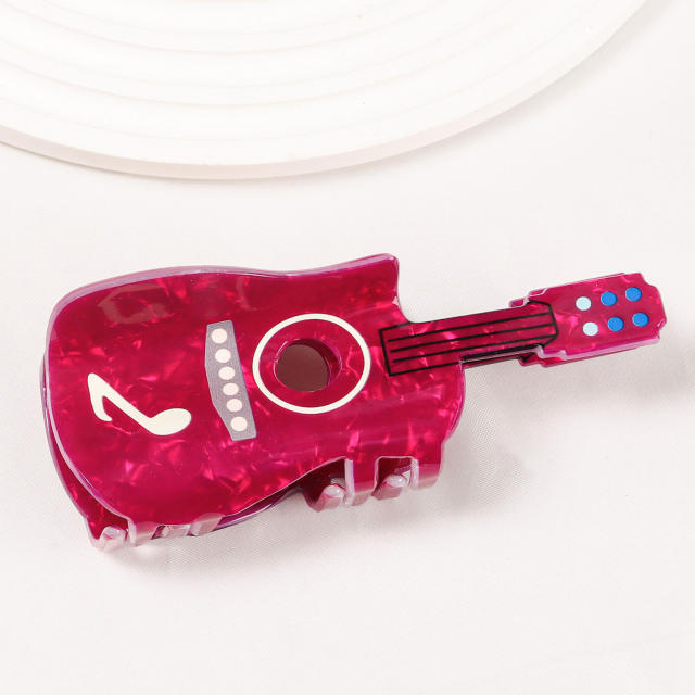 11cm creative Guitar PVC material hair claw clips