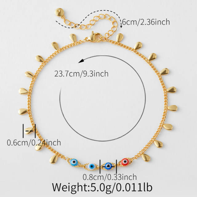 18KG evil eye bead copper anklet