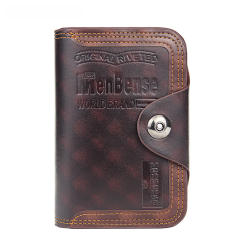 Men's Wallet Handmade Vintage Leather Multiple Card Slots Durable Zipper wallet