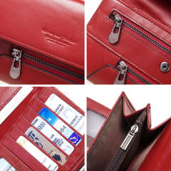 Long Genuine Leather Wallet for Women RFID Multi-Card Hand-Held Wallet