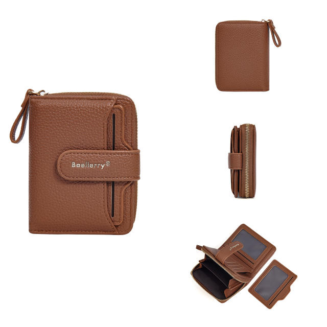 Ladies Short Wallet Fashionable Button Multi-card Slot Coin Purse Korean PU leather wallet