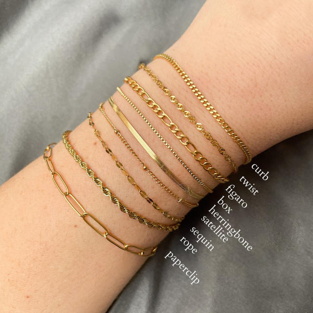 Minimalist Ins Style Bracelet Stainless Steel Chain Women's suit 18K Titanium Steel Chain Simple Bracelet