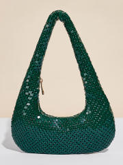 New women's underarm bag golden aluminum sheet evening bag