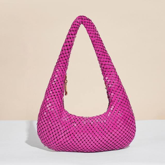 New women's underarm bag golden aluminum sheet evening bag