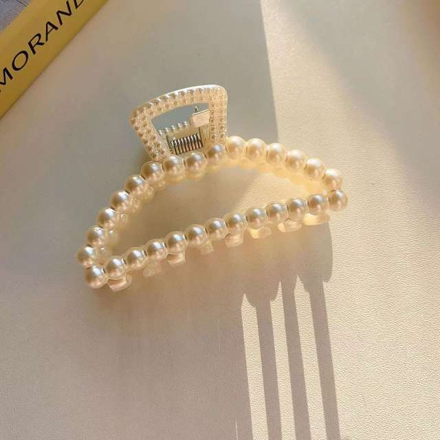 Explosive Elegant Pearl Grab Clip Women's Summer large hair claw clips