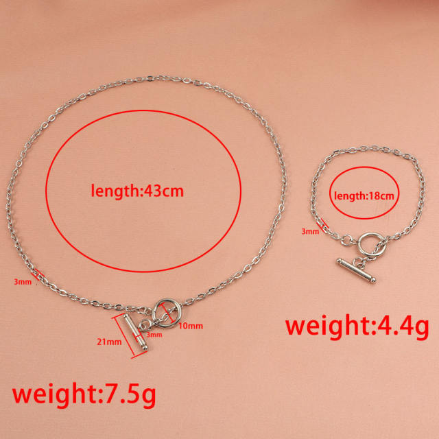 Personalized Geometric chain Necklace diy stainless steel bracelet toggle chain