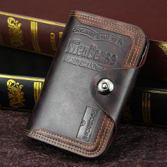 Men's Wallet Handmade Vintage Leather Multiple Card Slots Durable Zipper wallet
