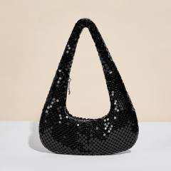 New women's underarm bag golden aluminum sheet evening bag