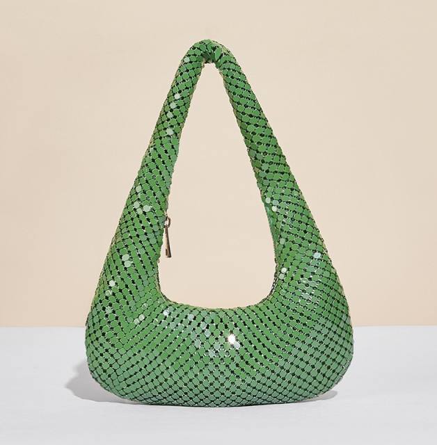 New women's underarm bag golden aluminum sheet evening bag