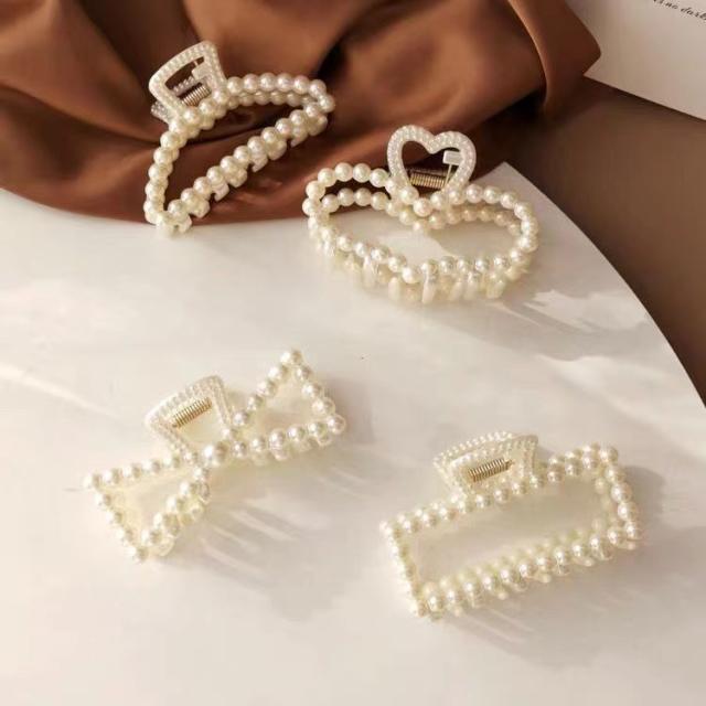 Explosive Elegant Pearl Grab Clip Women's Summer large hair claw clips