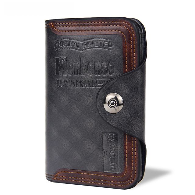Men's Wallet Handmade Vintage Leather Multiple Card Slots Durable Zipper wallet
