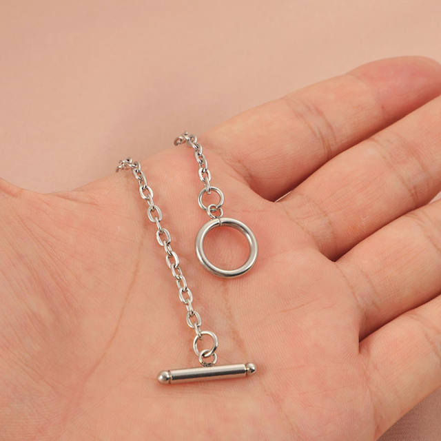 Personalized Geometric chain Necklace diy stainless steel bracelet toggle chain