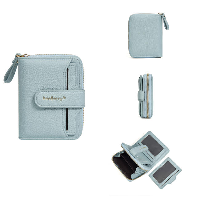 Ladies Short Wallet Fashionable Button Multi-card Slot Coin Purse Korean PU leather wallet