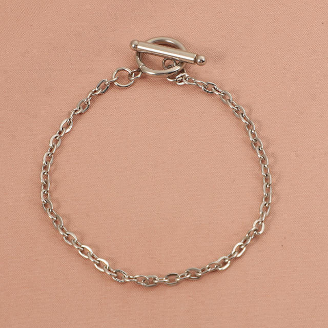 Personalized Geometric chain Necklace diy stainless steel bracelet toggle chain